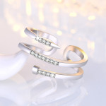 Arihant Silver Plated American Diamond Studded Nail Shape Contemporary Korean Finger Ring