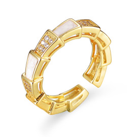 Arihant Gold Plated Crystal Studded Contemporary Anti Tarnish Adjustable Finger Ring